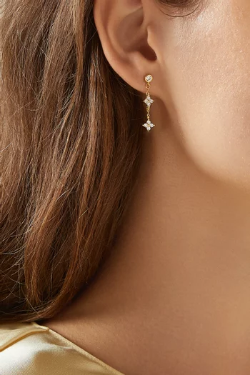 أقراط متدلية ايرين بحلي على شكل نجوم فضة إسترلينية مطلية ذهب عيار 18