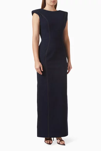 Sleeveless Maxi Dress in Denim