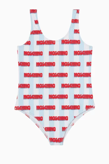 لباس سباحة قطعة واحدة بشعار الماركة