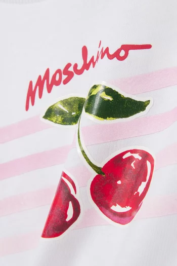 تي شيرت مخطط بتصميم كرز