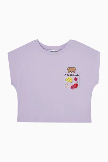 Peekaboo Teddy Pocket T-Shirt in Cotton