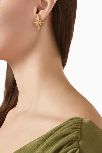 قرط منفرد أزيل مرصع بالماس ذهب عيار 18