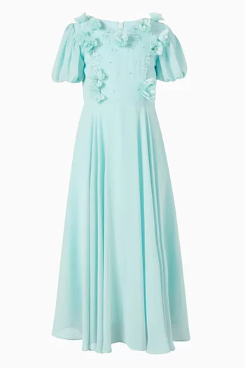 فستان طوبل تصميم مرصع على شكل كاب