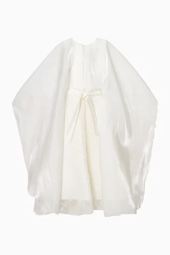 فستان بحزام خصر وتصميم مرصع أورجانزا