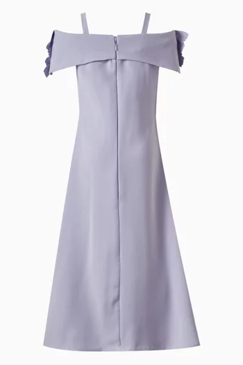 فستان طويل بزهور بارزة