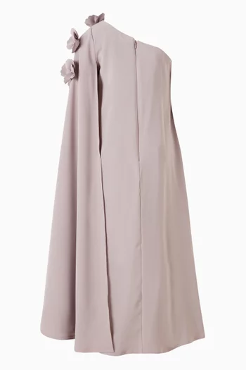 فستان بكاب وزهور بارزة