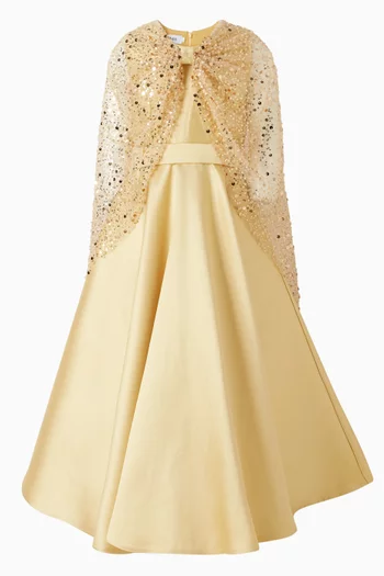 فستان طويل بتصميم مرصع