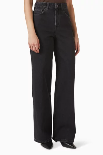 بنطال جينز بقصة ساق واسعة دينم وقطن عضوي