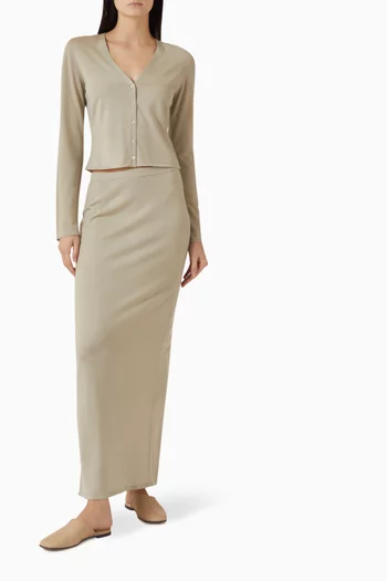 Camelia Maxi Skirt in Merino-silk