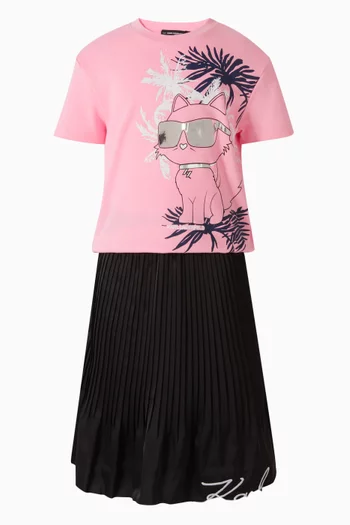 Choupette-print T-shirt in Cotton-blend
