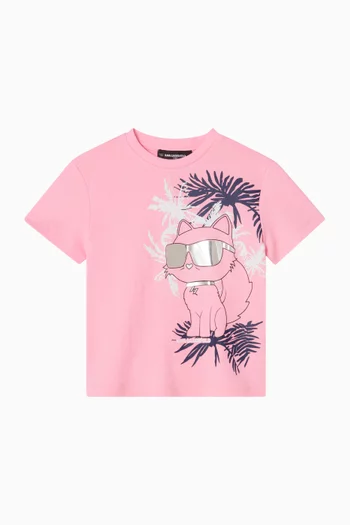 Choupette-print T-shirt in Cotton-blend