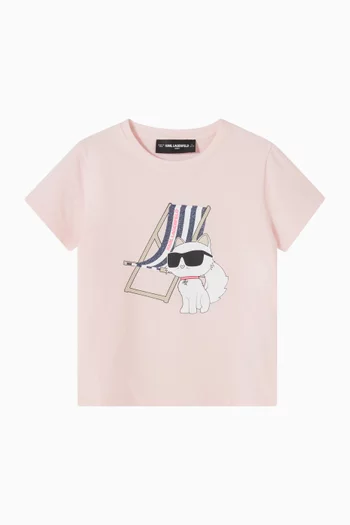 Choupette-print T-shirt in Cotton-blend