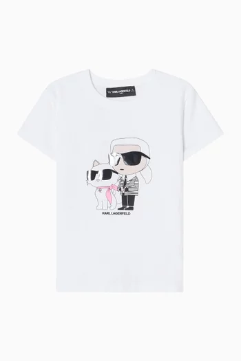 Choupette-print T-shirt in Cotton-blend