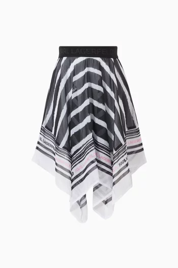 Striped Asymmetric Skirt