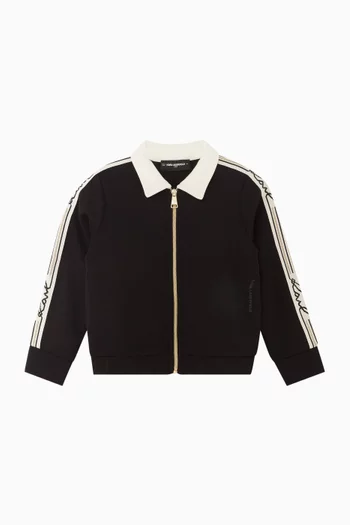 Collared Zip Jacket in Viscose-blend