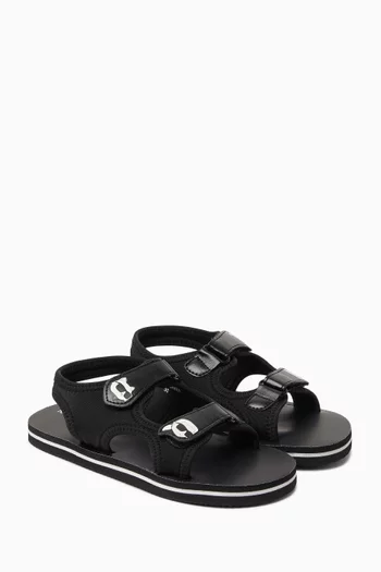 Logo-patch Sandals in Canvas