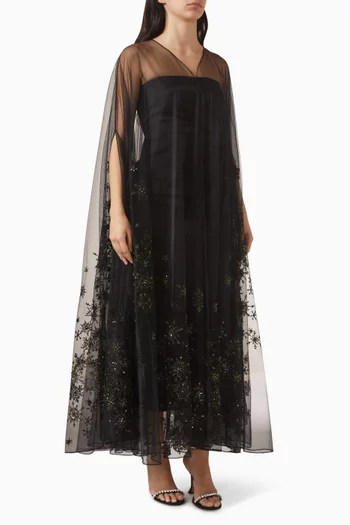 Sequin-embellished Cape Abaya