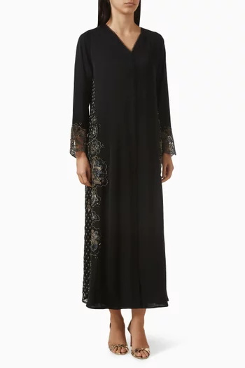 Floral-embellished Abaya