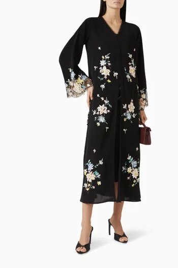 3D Floral Abaya