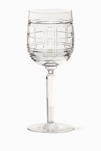 Hudson Plaid White Wine Glass