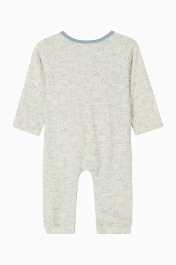 Cat-print Pyjama in Cotton