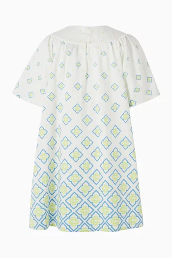 فستان طويل بنقشة بألوان متدرجة