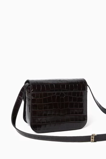 حقيبة كروس ديزي صغيرة جلد بنقشة جلد التمساح