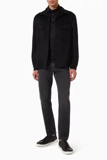 بنطال جينز روشيا قطن بلون باهت