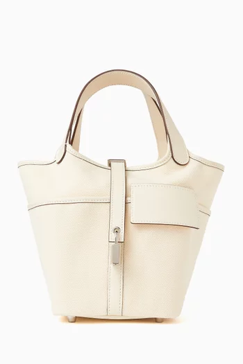 حقيبة بيكوتين بجيب كارغو جلد