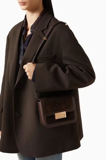 Small Desi Crossbody Bag in Suede Leather