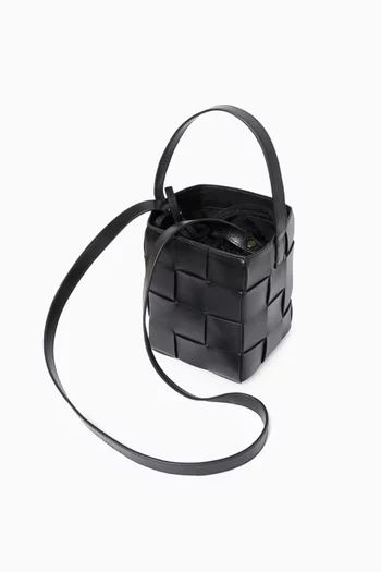 Small Laith Bucket Bag in Woven Leather
