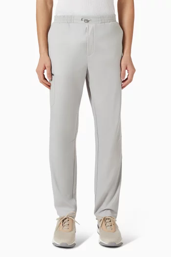 Jersey Drawstring Pants in Wool-blend