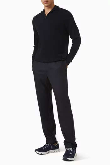 سترة بياقة عالية وسحّاب قصير نسيج وافل