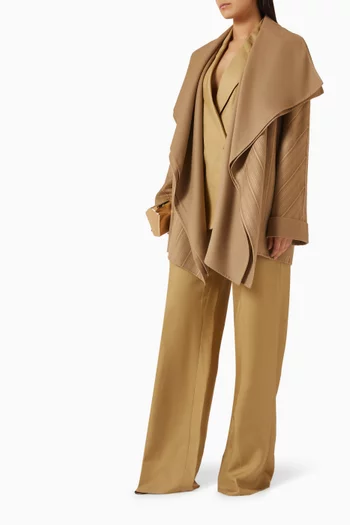 Striped Reversible Iconic Short Jacket in Double Wool