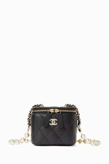 Pearl-chain Vanity Bag in Leather