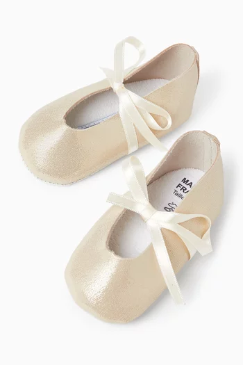 Bow Ballerina Flats in Leather