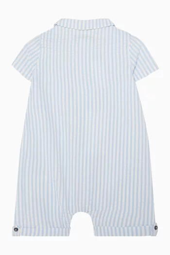 رومبر بياقة مدببة ونقشة مخططة