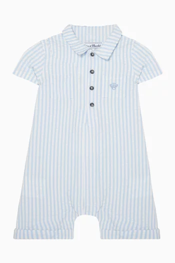 رومبر بياقة مدببة ونقشة مخططة