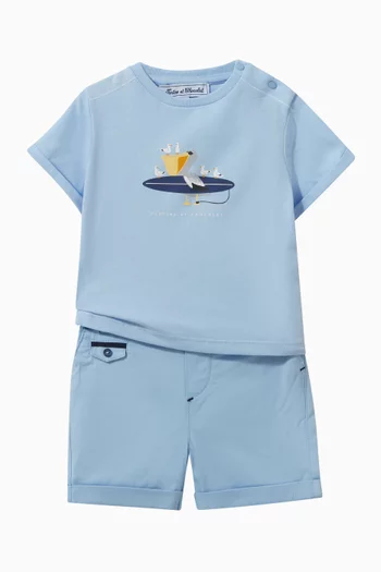 Seaside-print T-shirt in Cotton