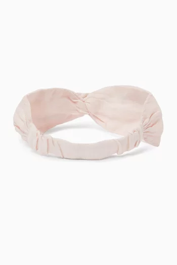 طوق رأس بتطريز زهور كتان