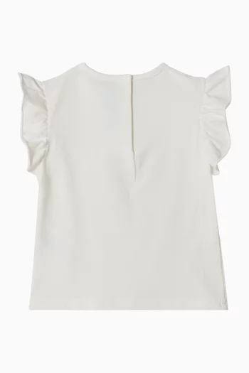 تي شيرت بطبعة زهور قطن