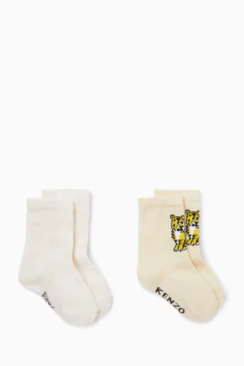 Logo Socks in Cotton-blend, Set of 2