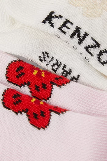 Logo Socks in Cotton-blend, Set of 2