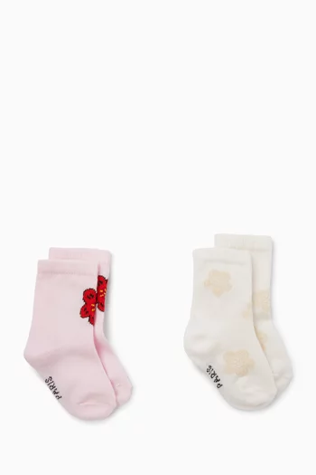 Logo Socks in Cotton-blend, Set of 2