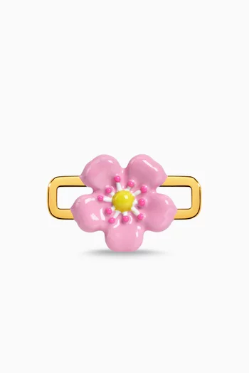 حلية بتصميم زهرة باللون الوردي