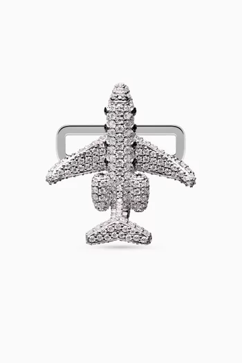 حلية بتصميم طائرة مرصعة بأحجار