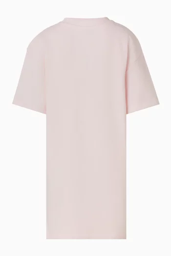 فستان بشعار الماركة وأحجار الراين قطن