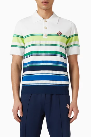 Gradient Striped Polo Shirt in Knit