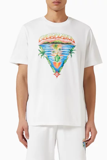 تي شيرت كلاسيكي بطبعة إنوسنس بتصميم مثلث قطن جيرسيه