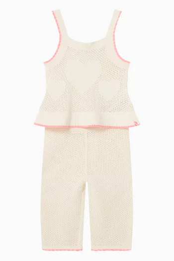 Wide-leg Crochet Pants in Cotton-knit